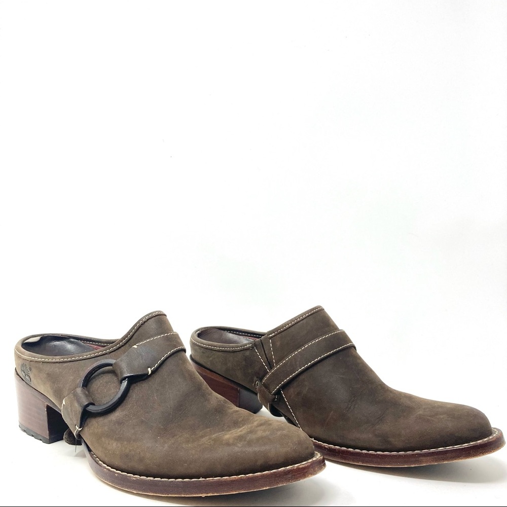 Timberland Western Mule in Chocolate Brown Leather Size 8